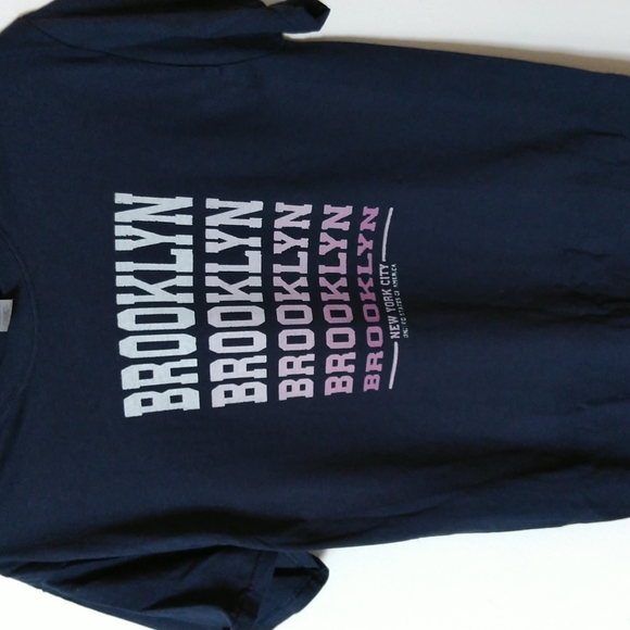 Brooklyn Short Sleeve Crew Neck Navy Blue T-Shirt - Picture 4 of 5